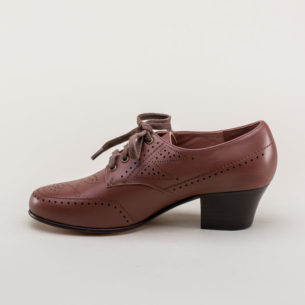 Claire 1940s Oxfords | Brown