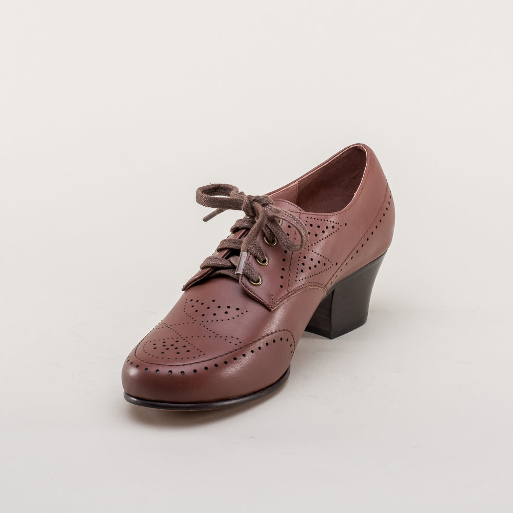 Claire 1940s Oxfords | Brown