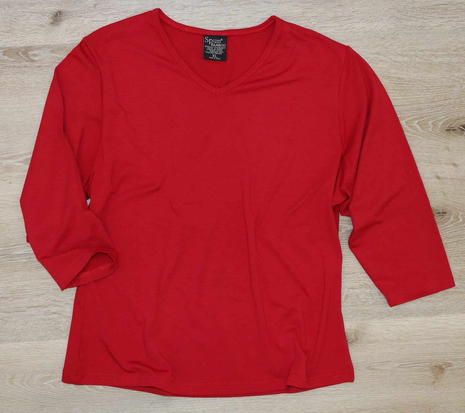 Women's Bamboo Viscose/Cotton V-Necks 3/4 Sleeve T-Shirt