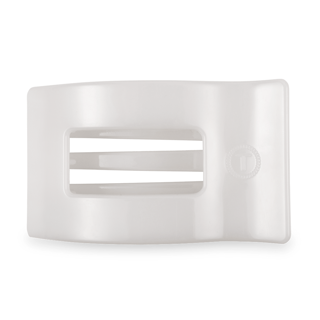 Coconut White Large Flat Rectangle Hair Clip