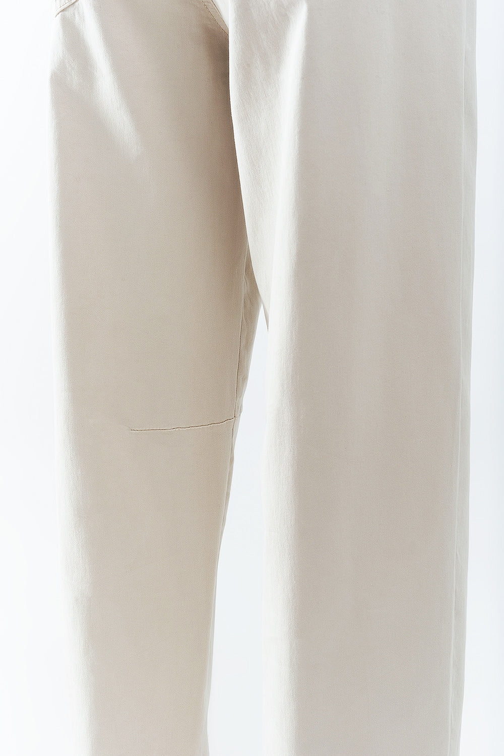 Comfortable Stretch Jeans with Barrel Leg in Beige