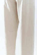 Comfortable Stretch Jeans with Barrel Leg in Beige