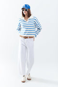 Comfortable Stretch Jeans with Barrel Leg in White