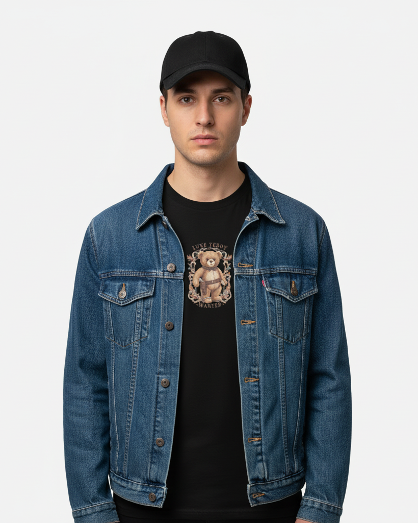 Luxe Teddy Western Style 'Wanted' Men's Premium Cotton Tee | LT122D