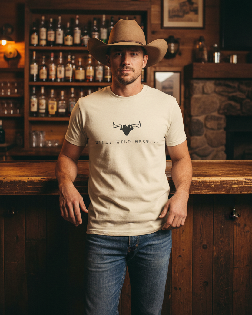 Wild West Men's Premium Cotton Tee | PDL111M