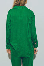 Cotton Loose Fit Shirt in Green