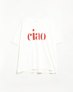 Cotton T-Shirt with Ciao Logo in Red