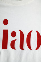 Cotton T-Shirt with Ciao Logo in Red