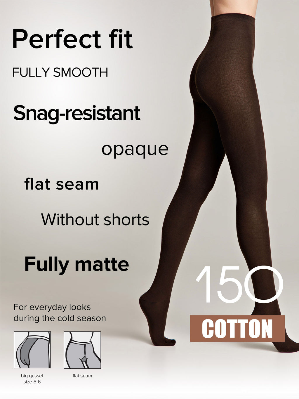 Conte Cotton Tights 150 Den | Warm Opaque