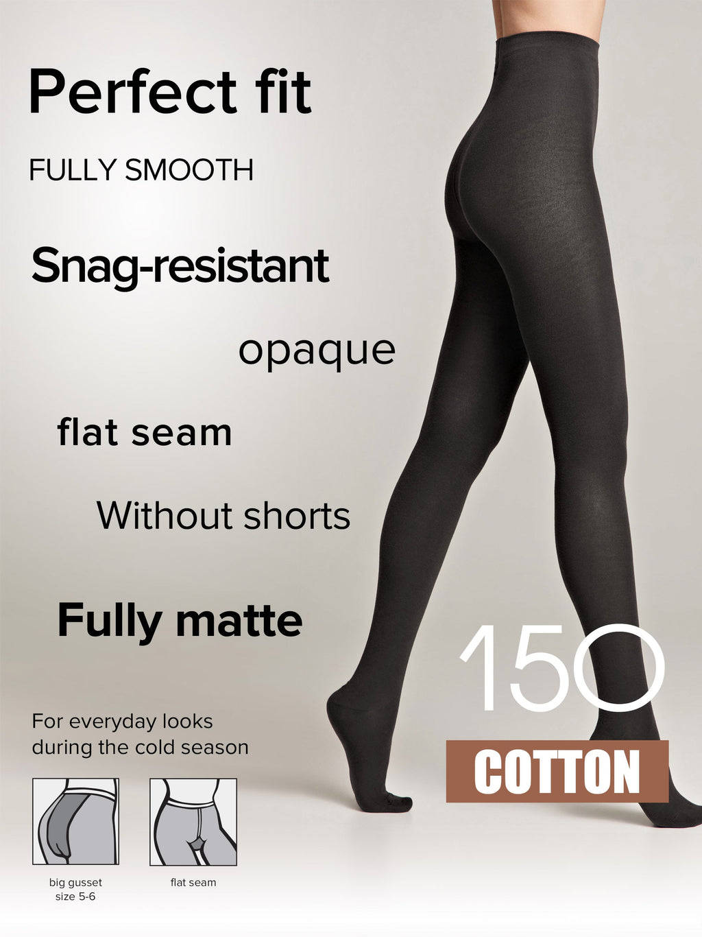 Conte Cotton Tights 150 Den | Warm Opaque