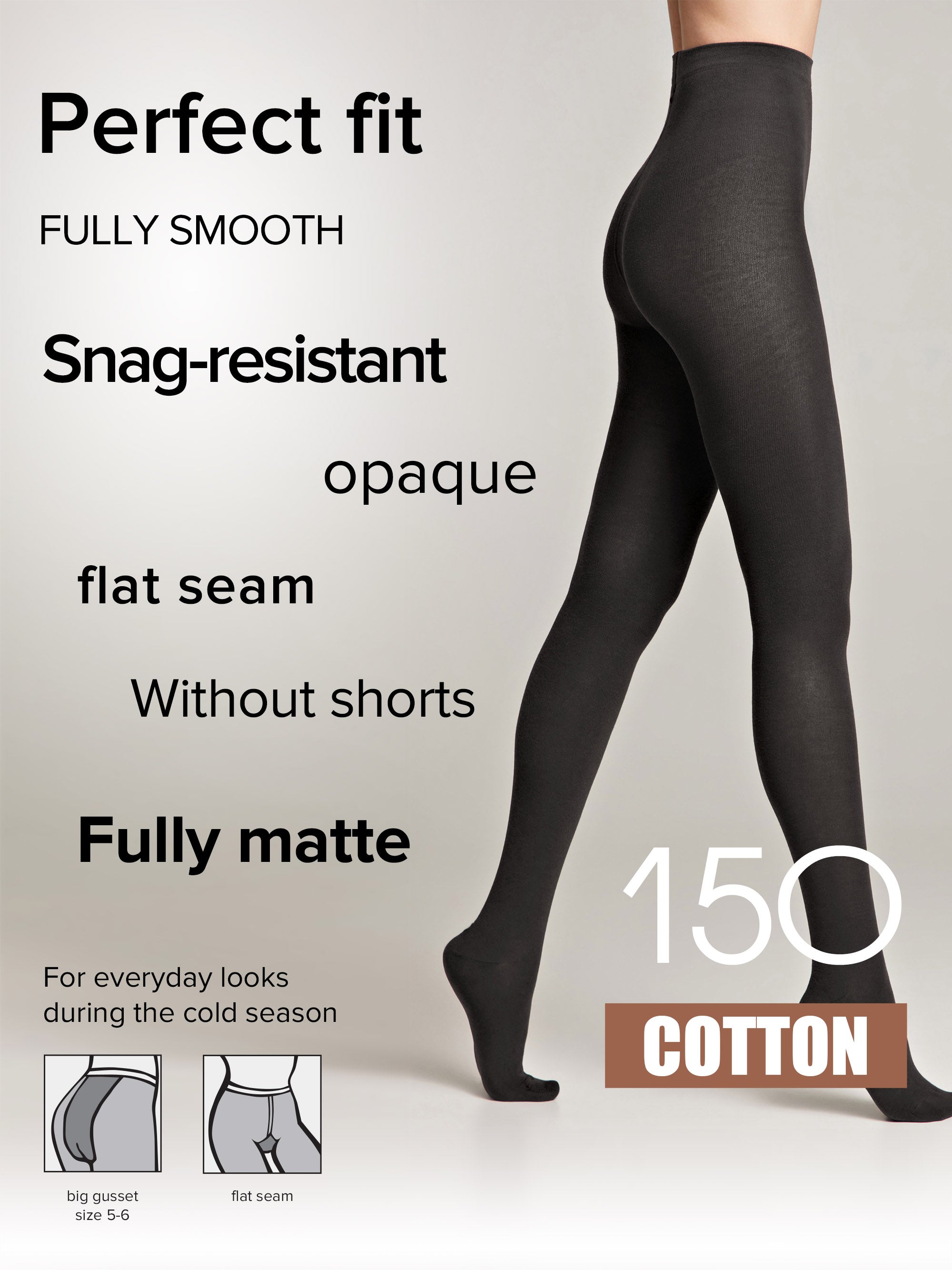 Conte Cotton Tights 150 Den | Warm Opaque