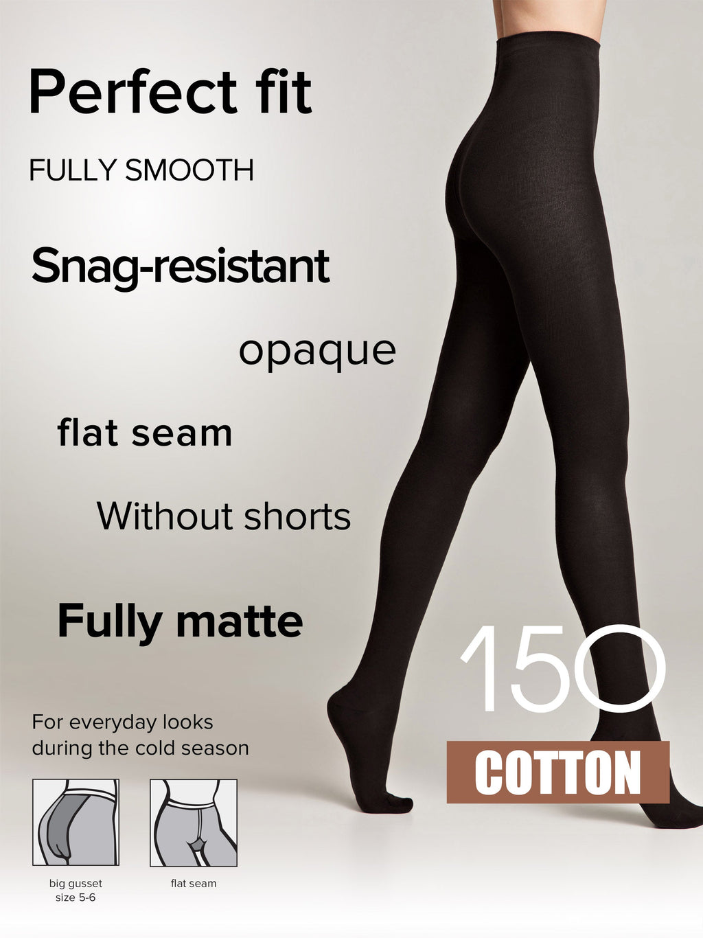 Conte Cotton Tights 150 Den | Warm Opaque