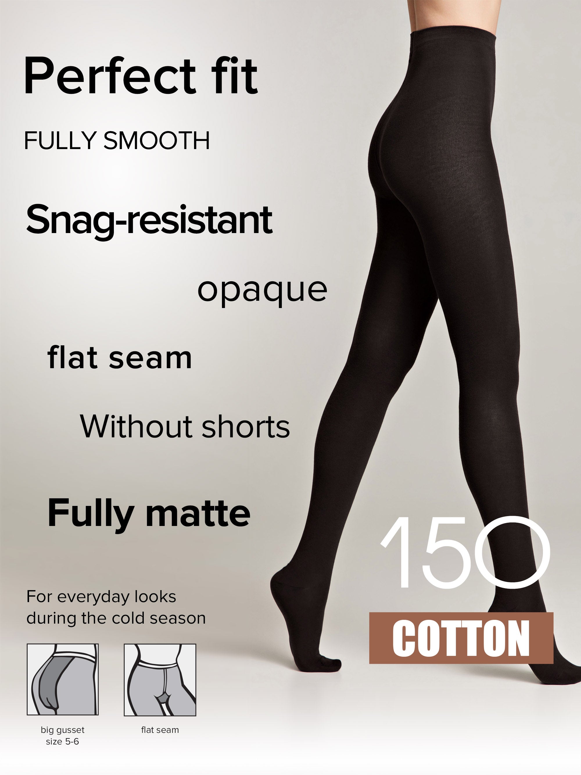 Conte Cotton Tights 150 Den | Warm Opaque