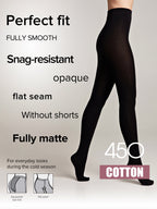 Conte Cotton Tights 450 Den | Warm Opaque | Nero