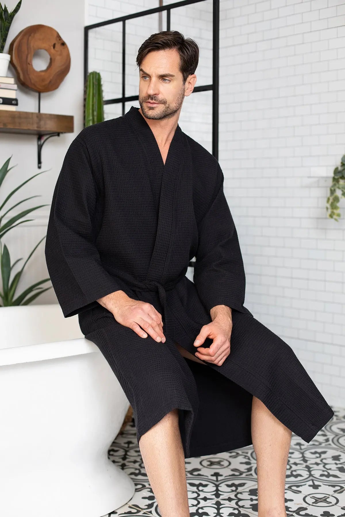 Waffle Spa Men’s Bathrobe