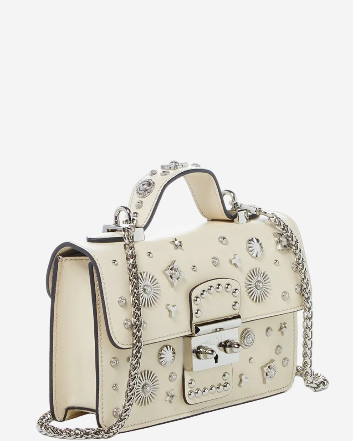 The Vanilla Custard Hollywood Studded Purse | Crossbody