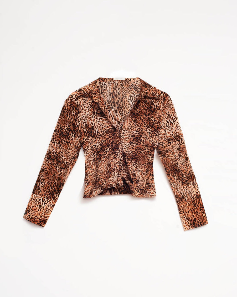 Cropped Shirt in Leopard