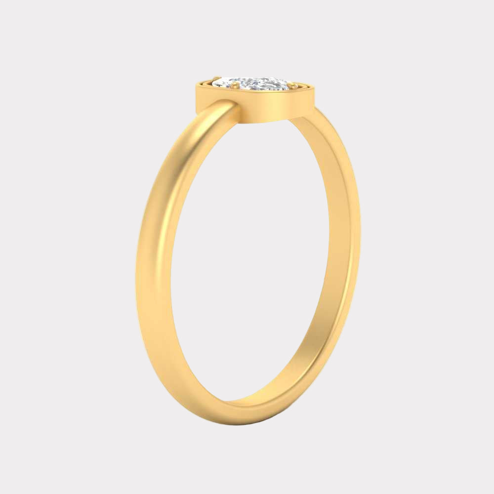 Cushion Cut Bezel Solitaire Ring