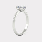 Floral Head Cushion Solitaire Cathedral Ring