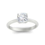 Floral Head Cushion Solitaire Cathedral Ring