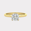 Floral Head Cushion Solitaire Cathedral Ring