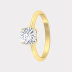 Floral Head Cushion Solitaire Cathedral Ring