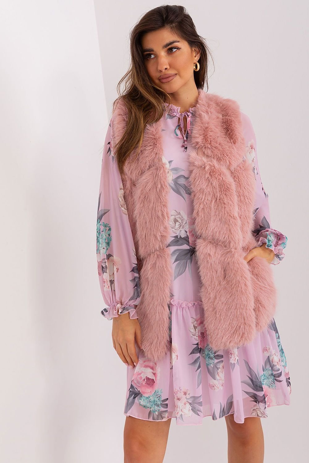 Dusty Pink Fur Vest