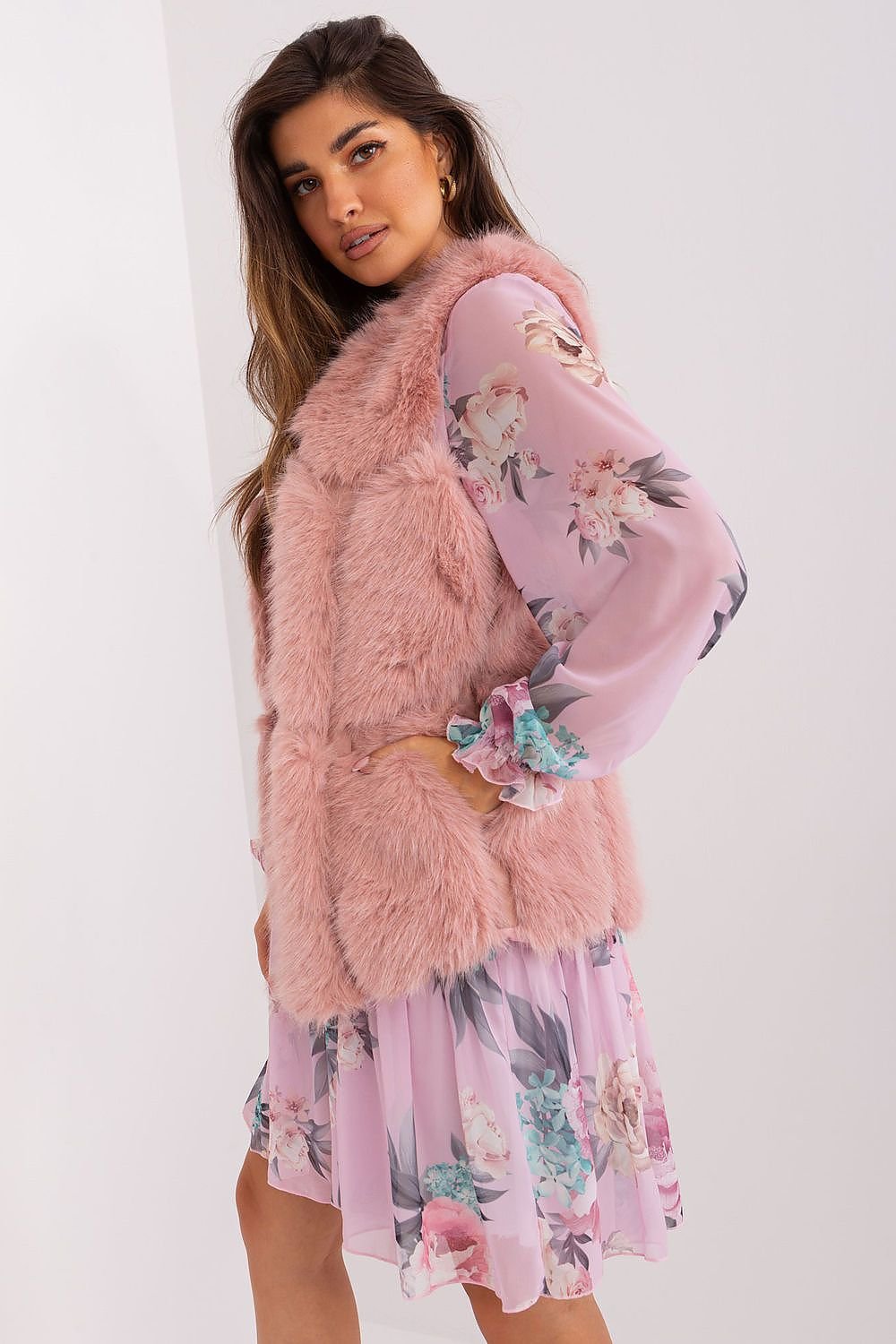 Dusty Pink Fur Vest