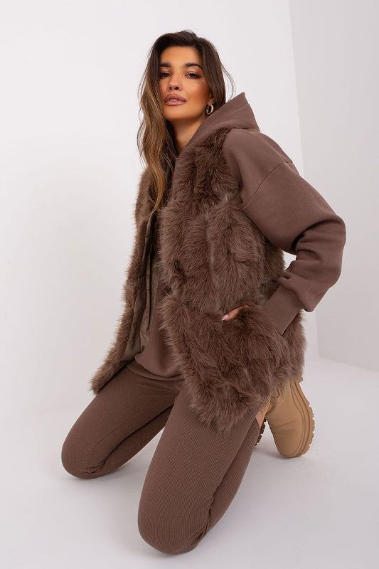 Chocolate Brown Fur Vest