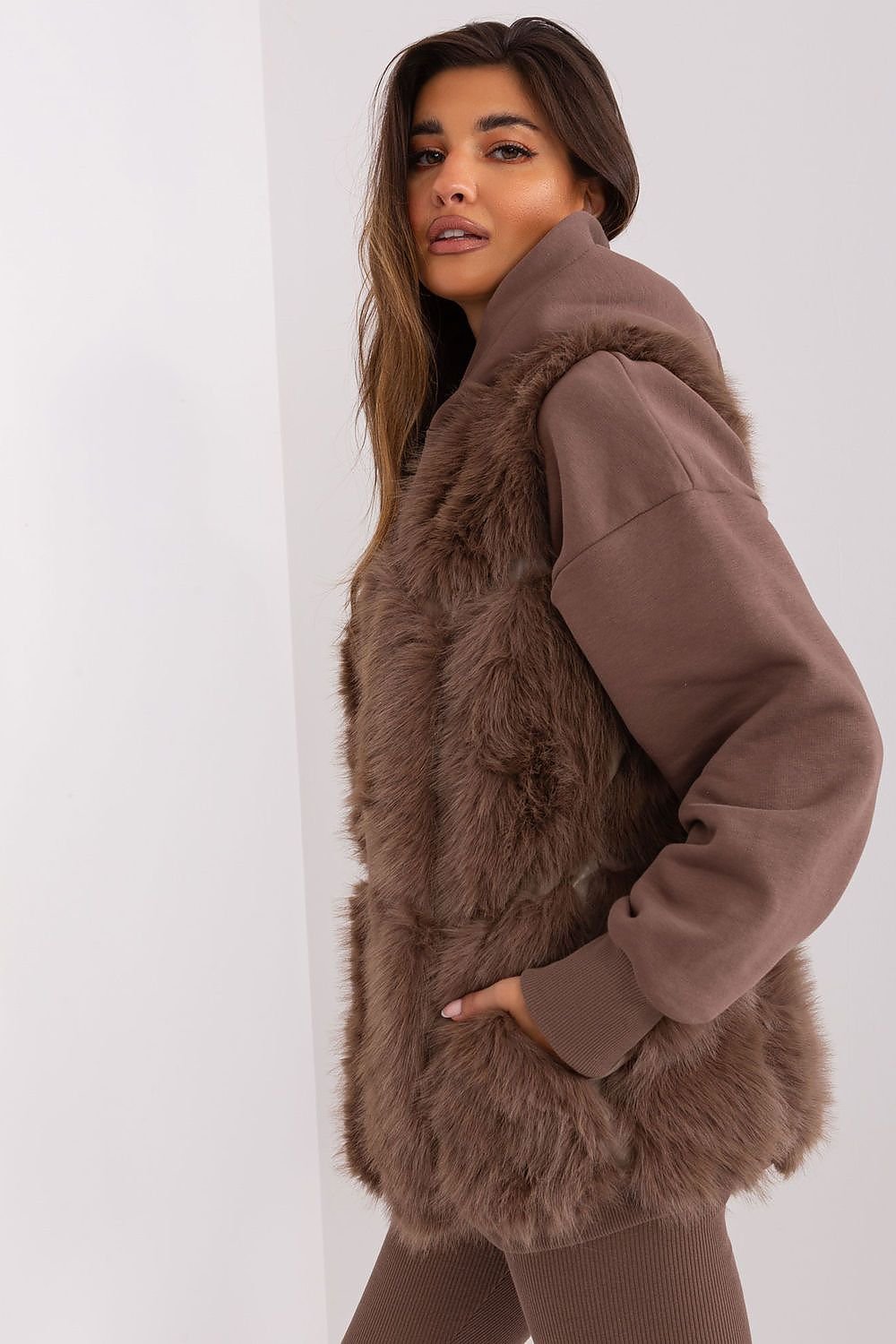 Chocolate Brown Fur Vest