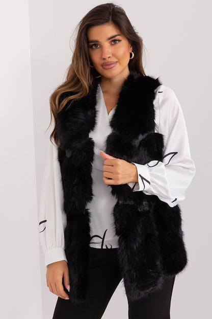 Black Fur Vest