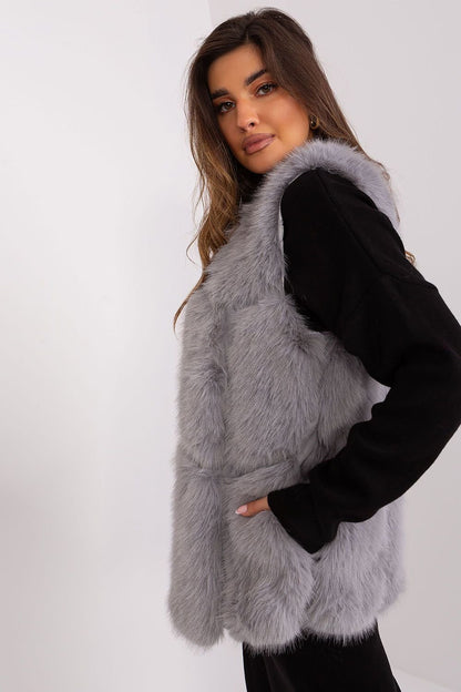 Silver Grey Fur Vest