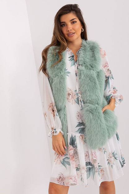 Light Green Fur Vest