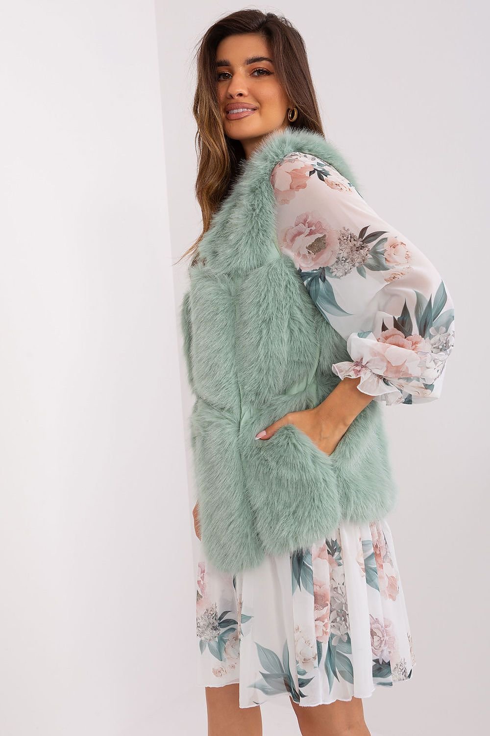 Light Green Fur Vest