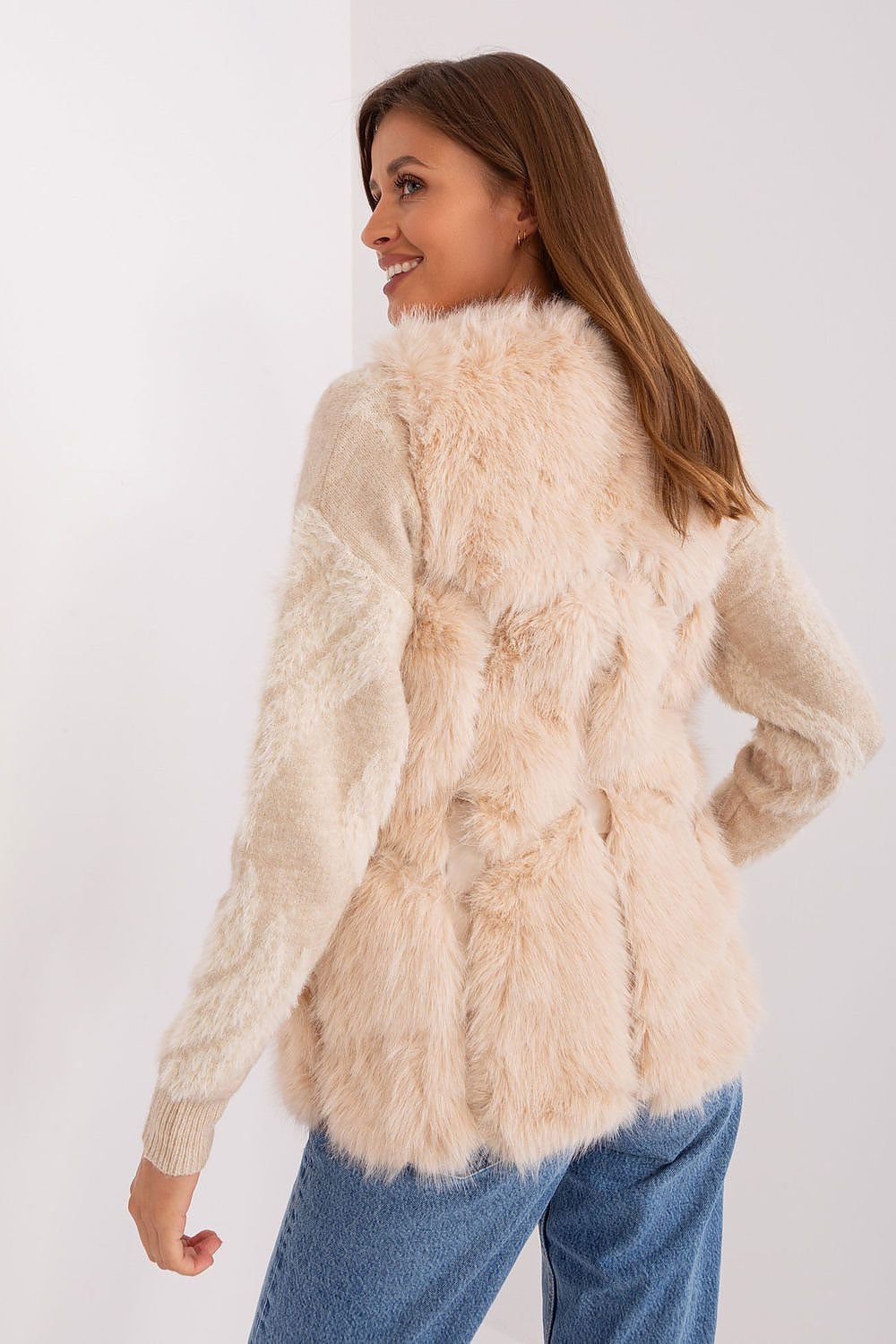 Beige Fur Vest