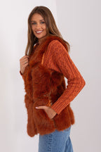 Deep Orange Fur Vest