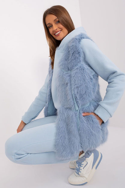 Light Blue Fur Vest