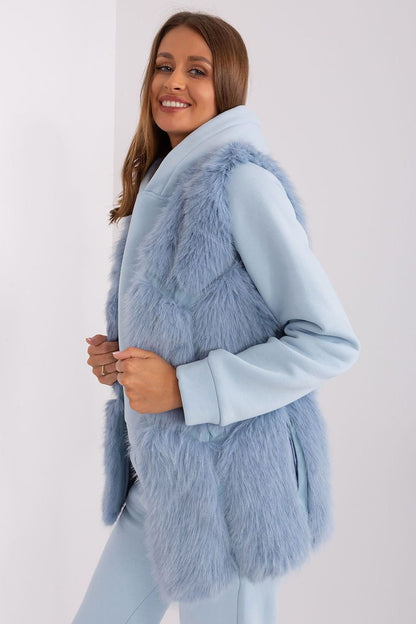 Light Blue Fur Vest