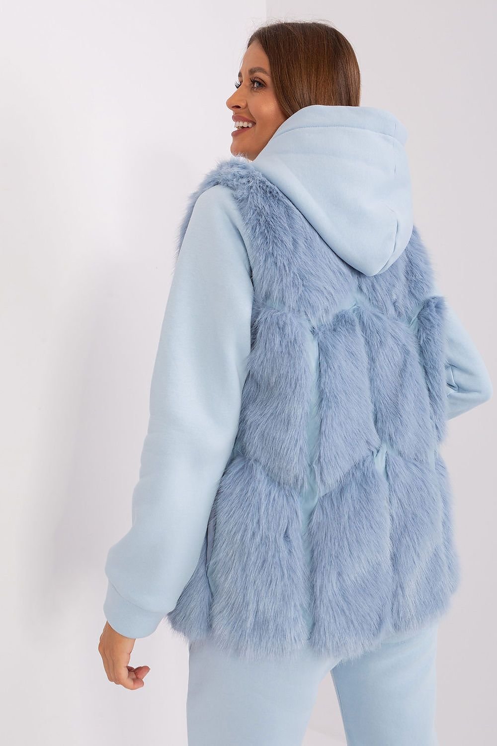 Light Blue Fur Vest