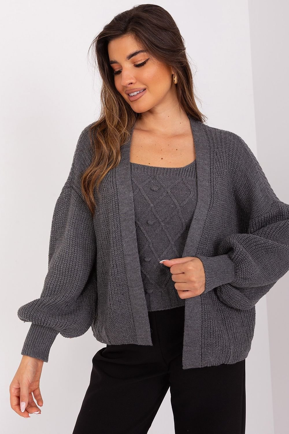Knitted Tank Top and Cardigan Set