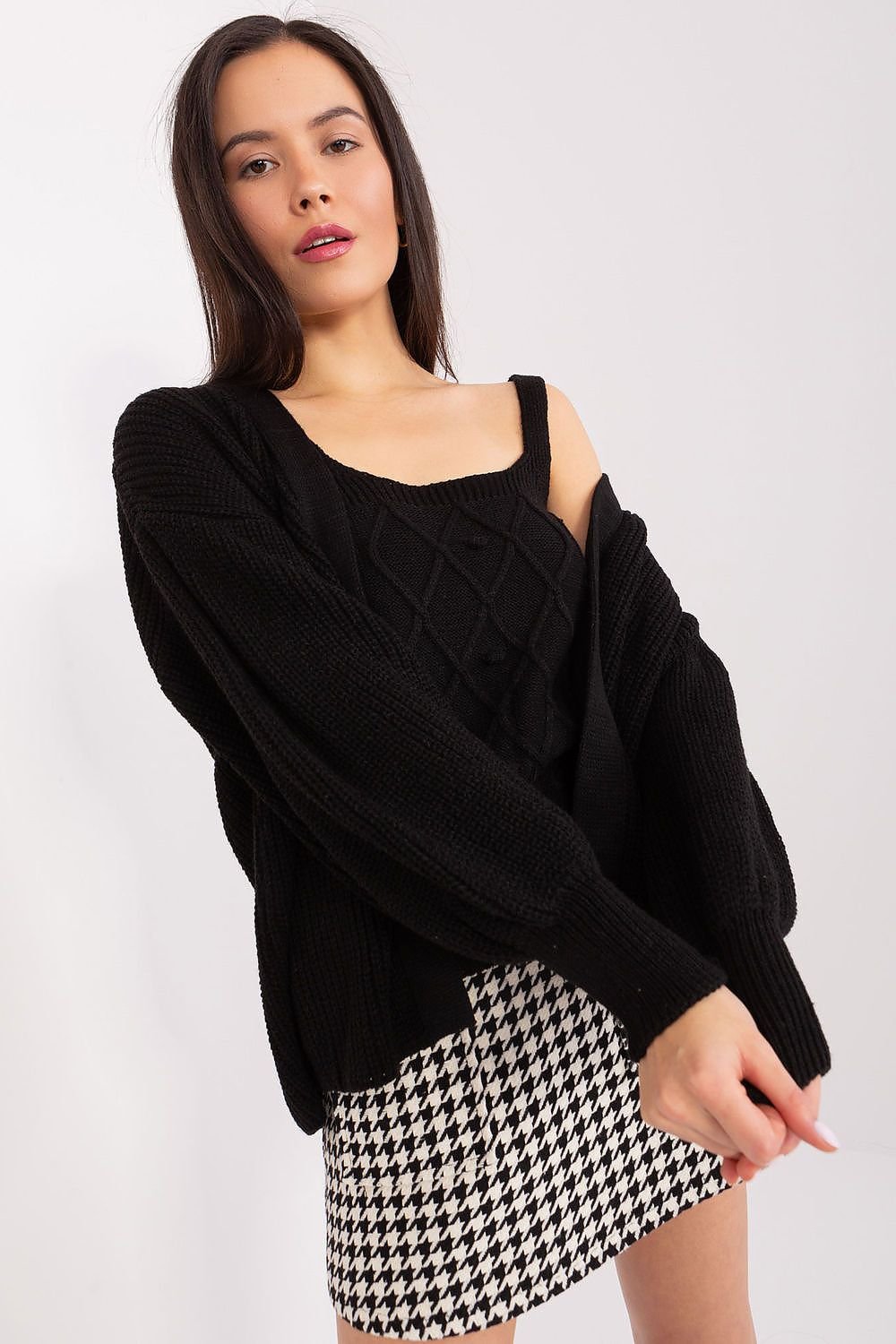 Knitted Tank Top and Cardigan Set