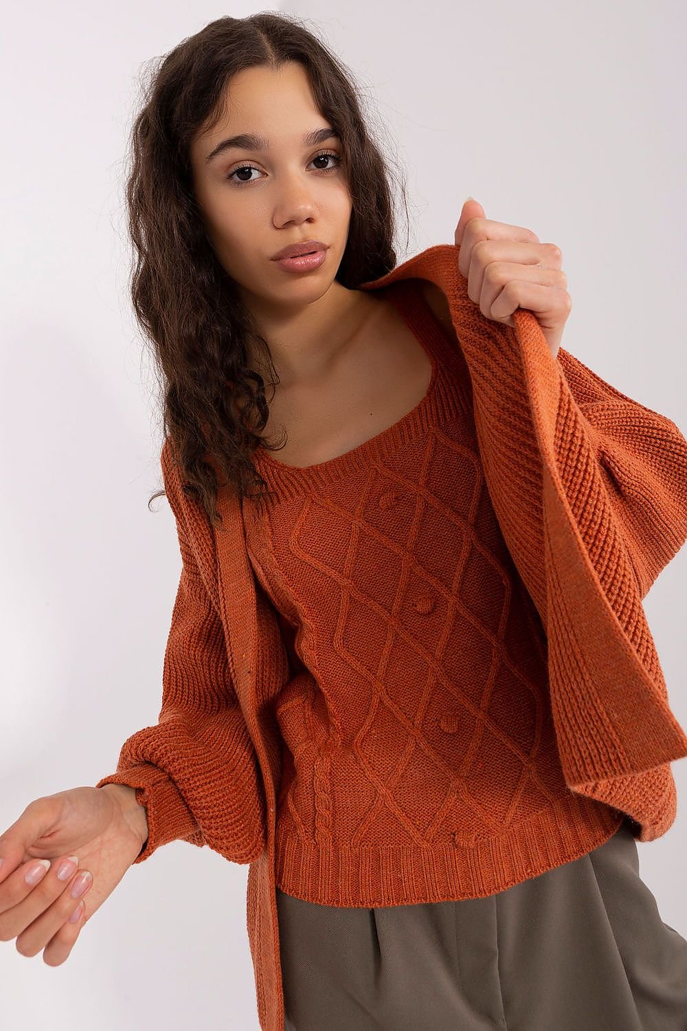 Knitted Tank Top and Cardigan Set
