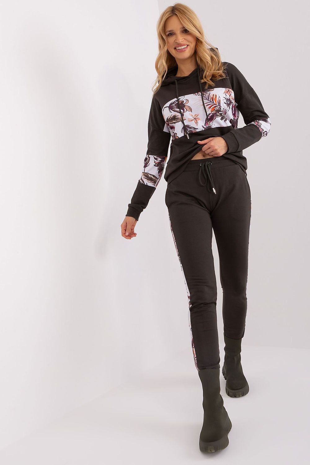 Flower Striped Tracksuit Set