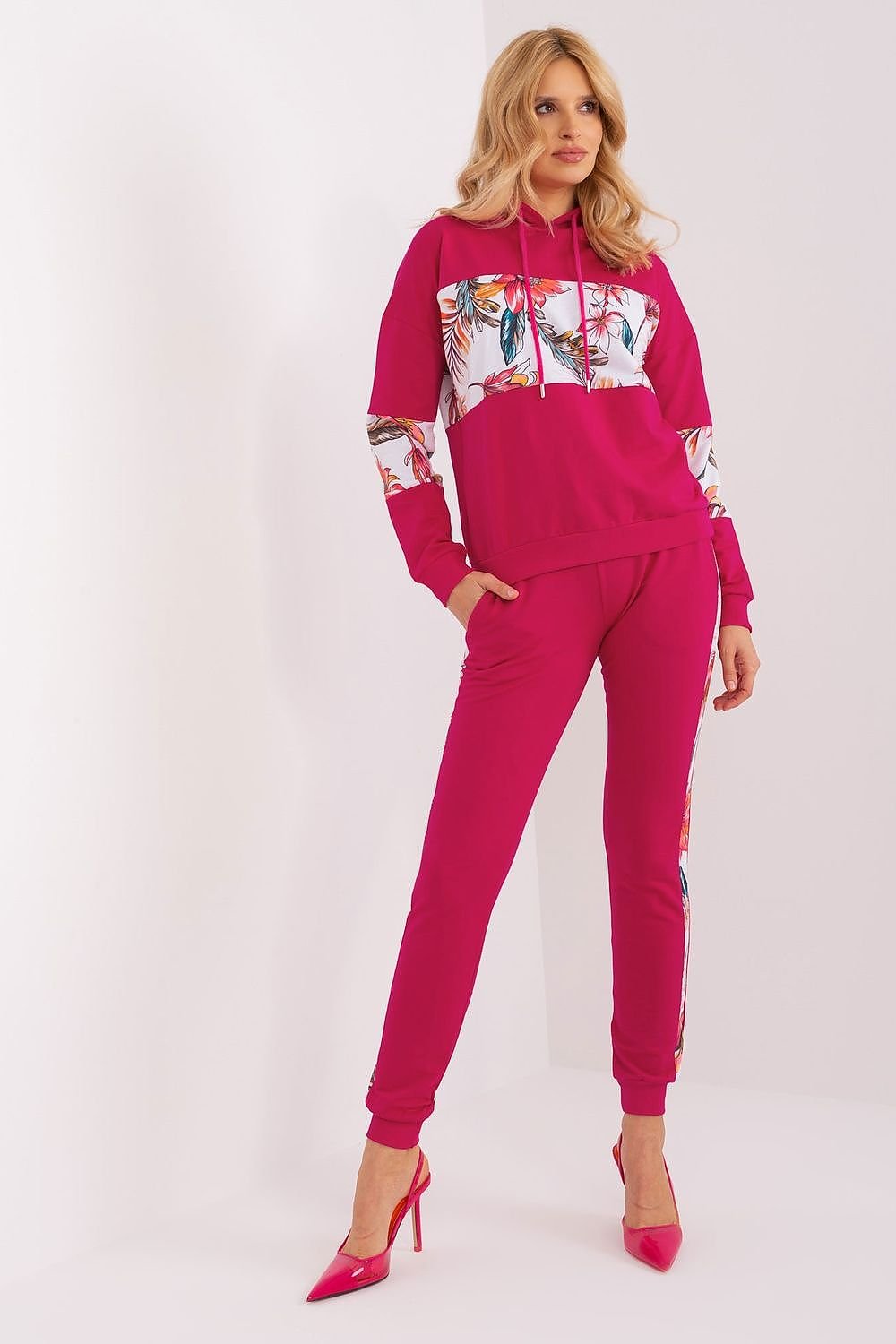 Flower Striped Tracksuit Set
