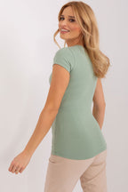 Deep-V Fitted Blouse