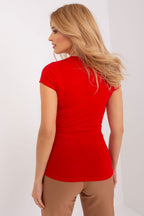 Deep-V Fitted Blouse