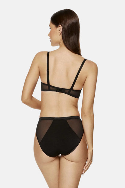 Mesh Details Push-Up Bra Black