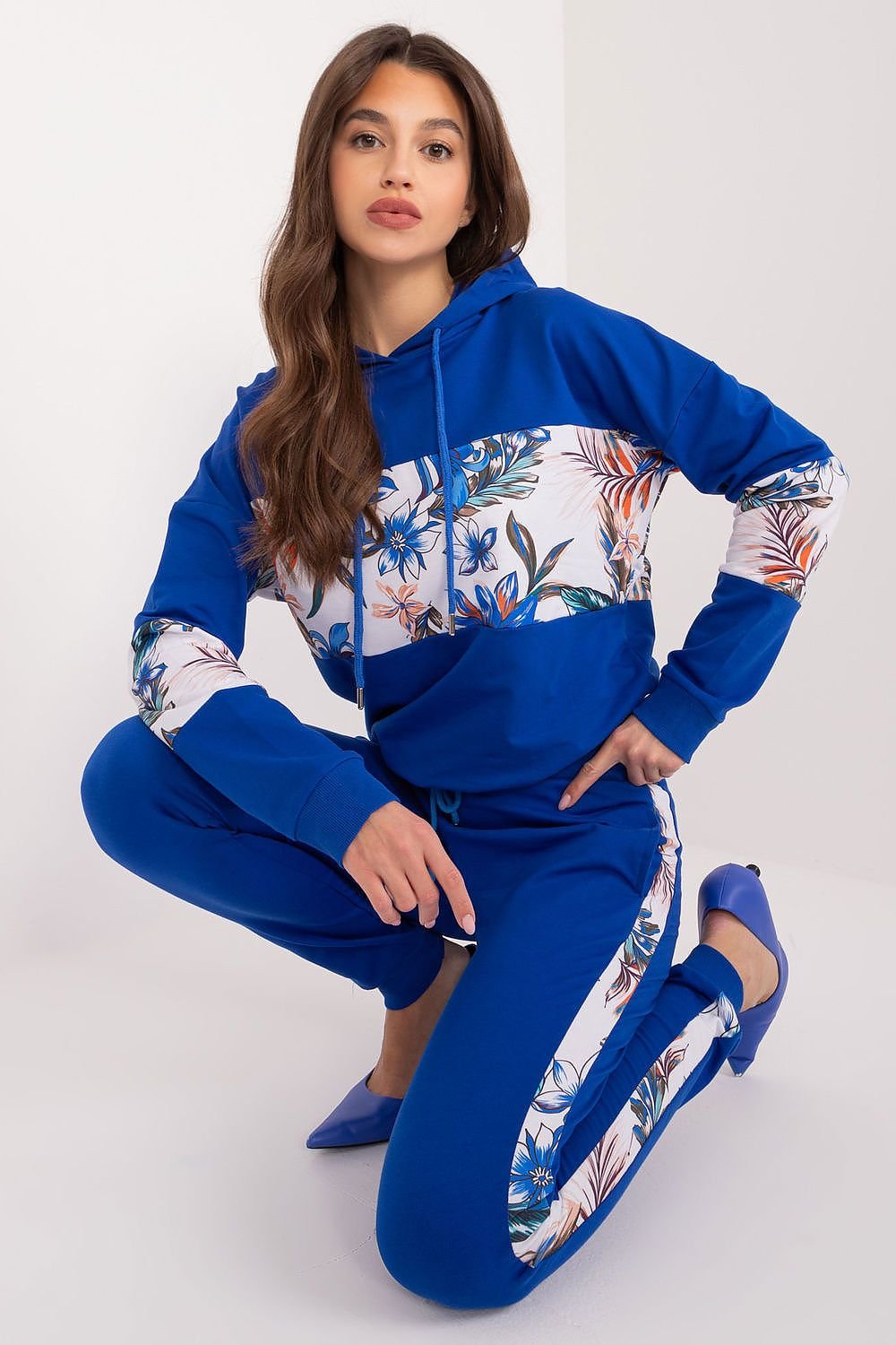 Flower Striped Tracksuit Set