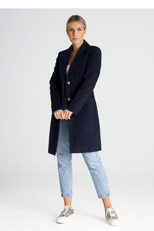 Knee Length Buttoned Coat