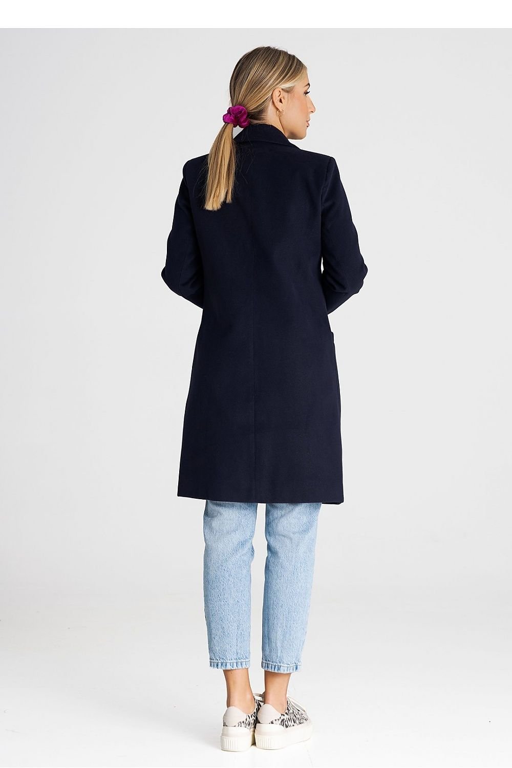 Knee Length Buttoned Coat